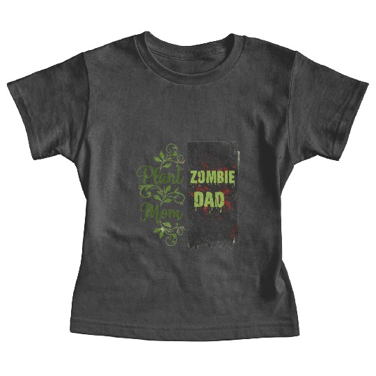 Plant Mom Zombie Dad Couple Design Baby Tees