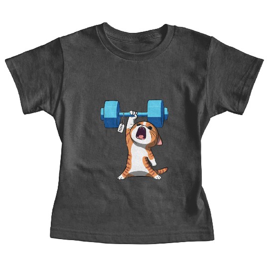 Workout Strength! Tiny Warrior Cat Huge Muscles. Baby Tees