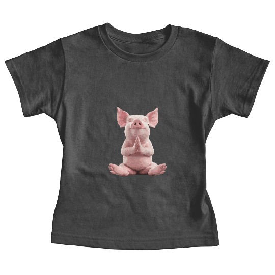 Peaceful Meditating Pig Artwork for Relaxation Baby Tees