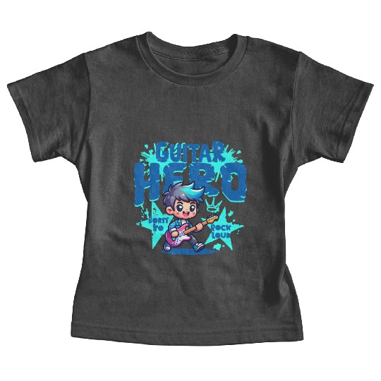 Guitar Hero Kid – Cute Rock Star Cartoon Baby Tees | Bor