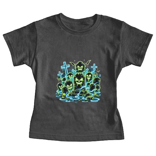 Neon Tomb Uprising – Glowing Graveyard Ghouls Baby Tees