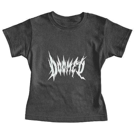 DOOMED, Black, Dark, Sharp, Metal, Gothic, Design Baby Tees