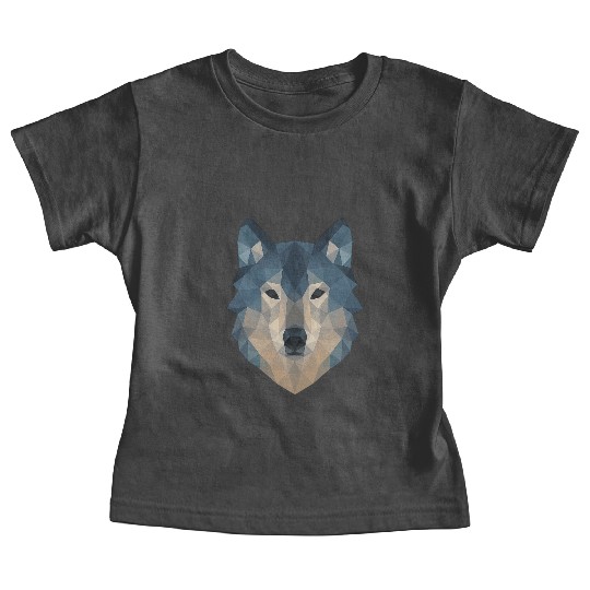 Geometric Wolf Face – Bold Abstract Wild Animal Ar Baby Tees