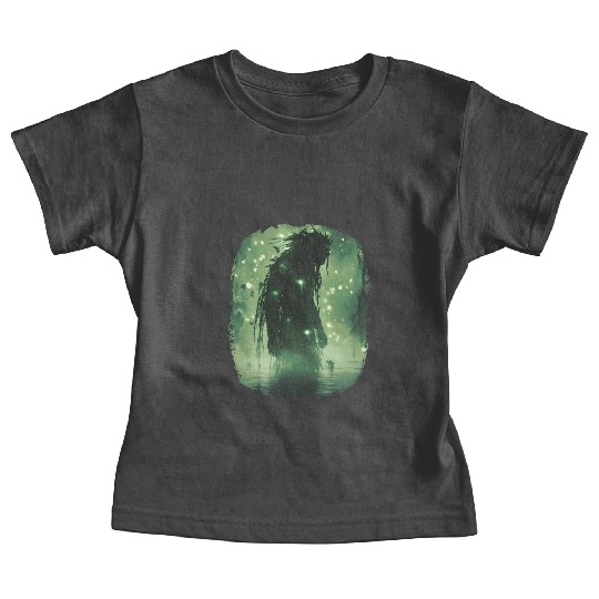 Swamp Demon with Glowing Aura and Haunt Magic Baby Tees