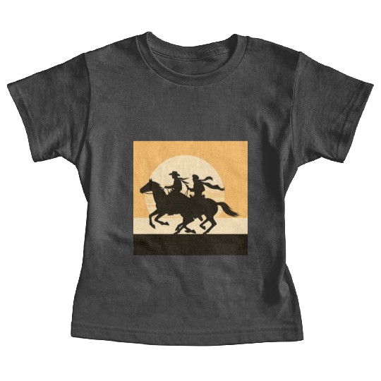 Wild West Cowboy Sunset Ride Baby Tees