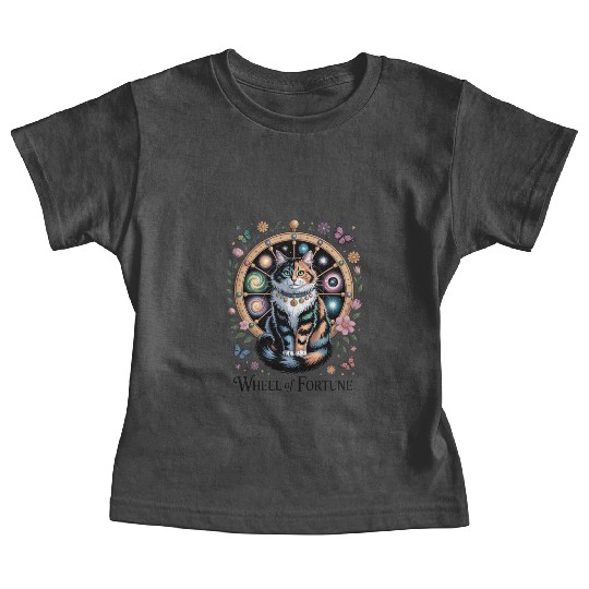 Wheel of Fortune Tarot Cat Art Baby Tees