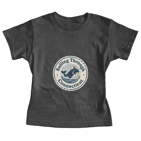 Connecticut Whale Captain Design Baby Tees