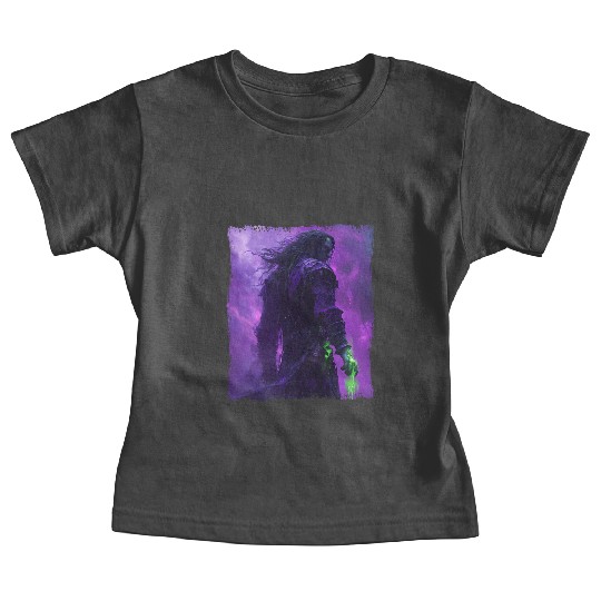 Dark Spell Warrior with Purple Mist Energy Baby Tees