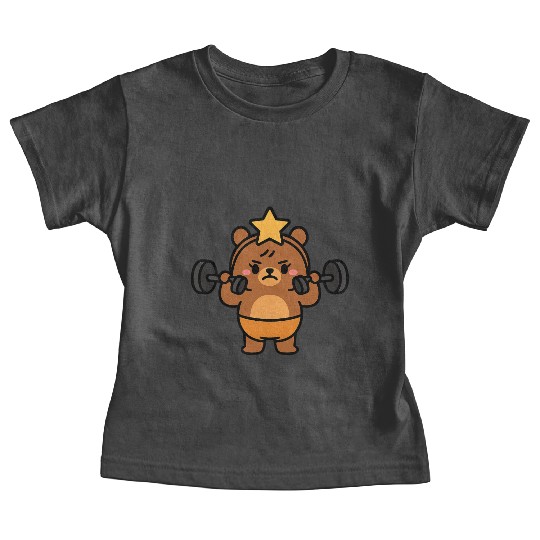 Built Different Bear Quirky Workout Character Baby Tees