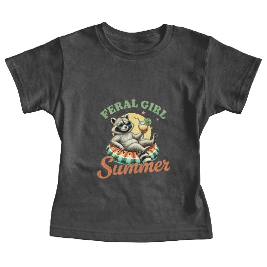Raccoon Feral Girl Summer Baby Tees