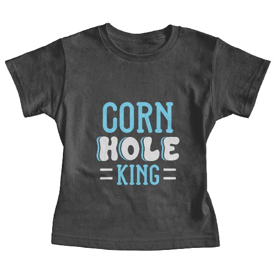Cornhole King Distressed Badge Baby Tees