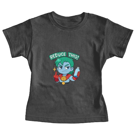 Chibi Style Captain Planet Reduce This!Design Baby Tees