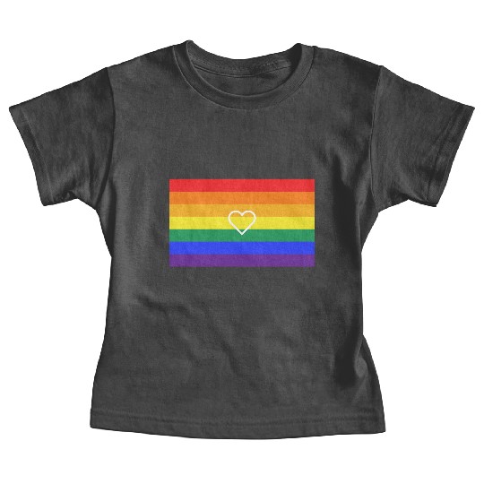 Rainbow Heart Pride Flag Baby Tees