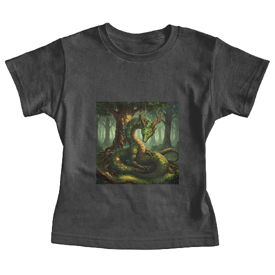 Enchanted Forest Serpent Design Baby Tees
