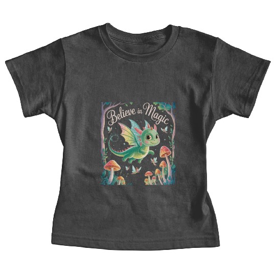 Believe in Magic – Cute Dragon & Fairy Fantasy Baby Tees