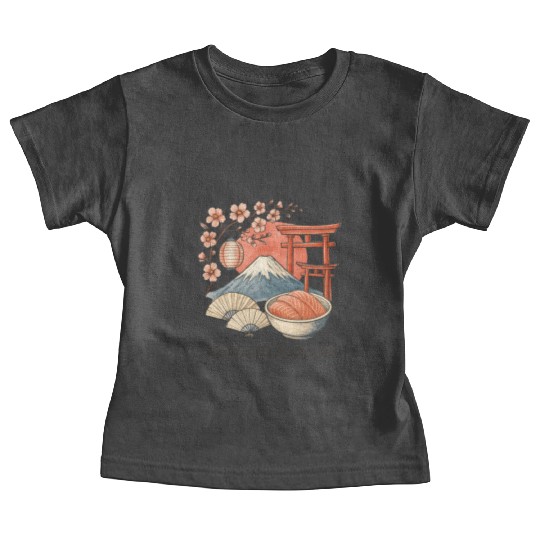 Japan Culture - Mount Fuji & Sakura Vintage Art Baby Tees