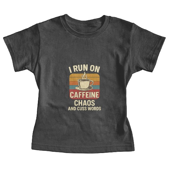 Caffeine Chaos Retro Design Baby Tees