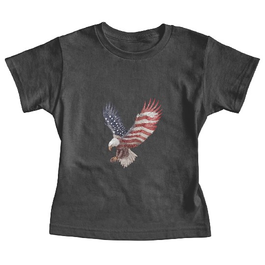 Bald Eagle with the American Flag Forming Wings Baby Tees