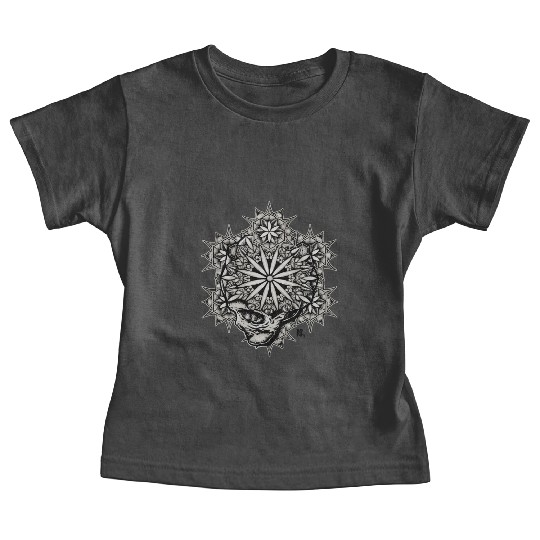 Life and Death Sacred Geometry Skull Flower Baby Tees