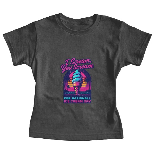 Scream, You Scream National Ice Cream Day Retro Baby Tees