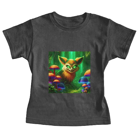Demon Fox in Enchanted Forest – Fantasy Creature Baby Tees