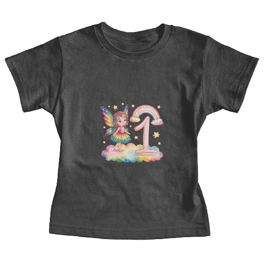 Magical Rainbow Fairy Elf 1st Birthday Girl Baby Tees