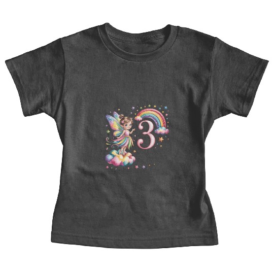 Magical Rainbow Fairy Elf 3nd Birthday Girl Baby Tees