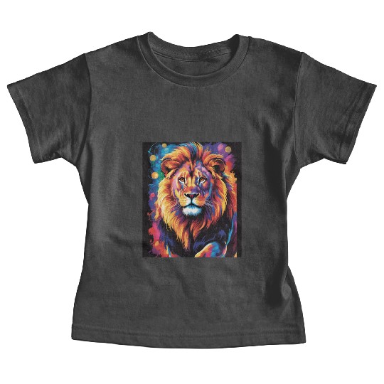 Pride and Power – Majestic Rainbow Lion Head Baby Tees