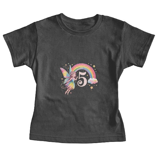 Magical Rainbow Fairy Elf 5th Birthday Girl Baby Tees
