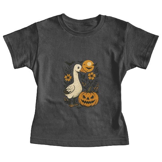 Goose Halloween Fall Silly Goose Boho Flower Baby Tees