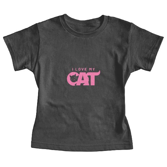 I Love My Cat – Cute Pink Cat Face Graphic Baby Tees