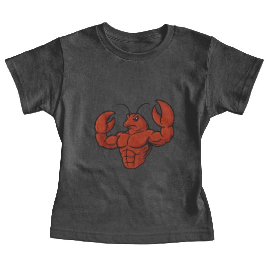 Crab lobster fitness workout cartoon strong biceps Baby Tees