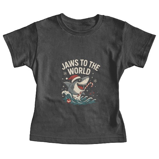 Jaws to the World – Christmas Shark Attack Baby Tees