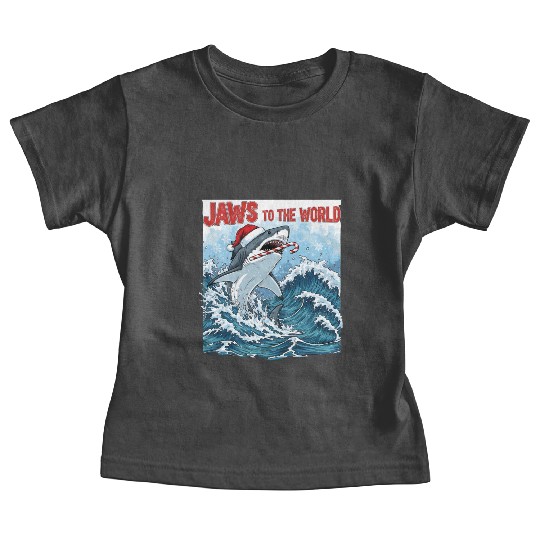 Jaws to the World – Christmastime Shark Attack Baby Tees