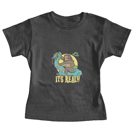Bigfoot Rides Nessie UFO Cryptid Monster Mayhem Baby Tees