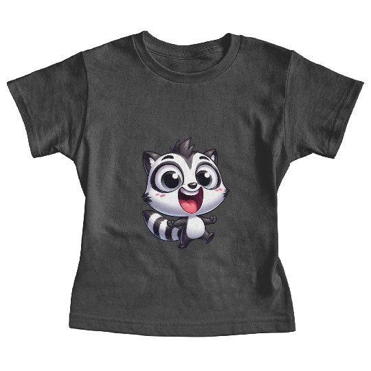 Kawaii raccoon cartoon joy cute fun kids Baby Tees