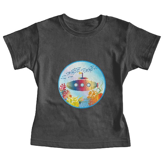Colorful Submarine in a Tropical Coral Reef Baby Tees