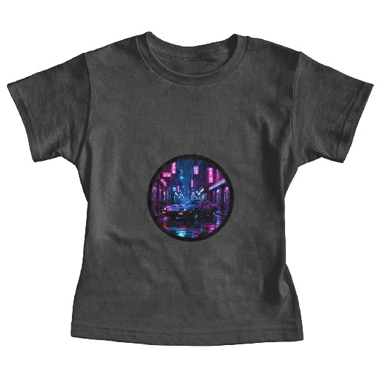 Retro Car Neon Aesthetic 80s Night Scene Baby Tees