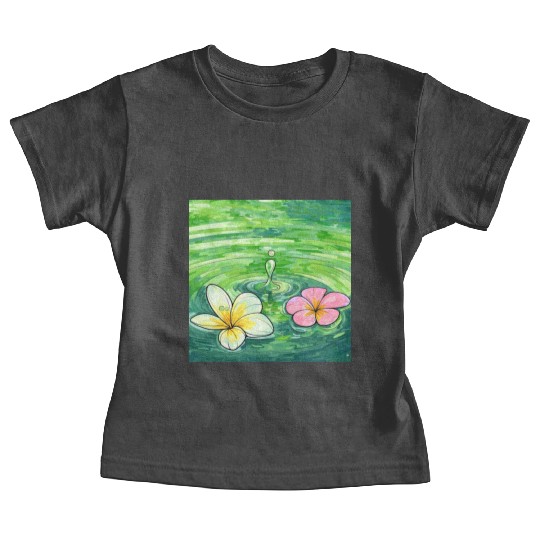 Serene Water Lilies Watercolor Design Baby Tees