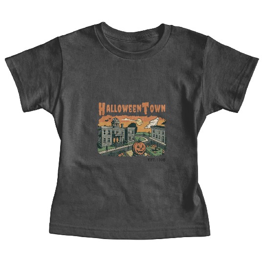 Halloweentown Spooky Sunset Scene – Vintage Hallow Baby Tees