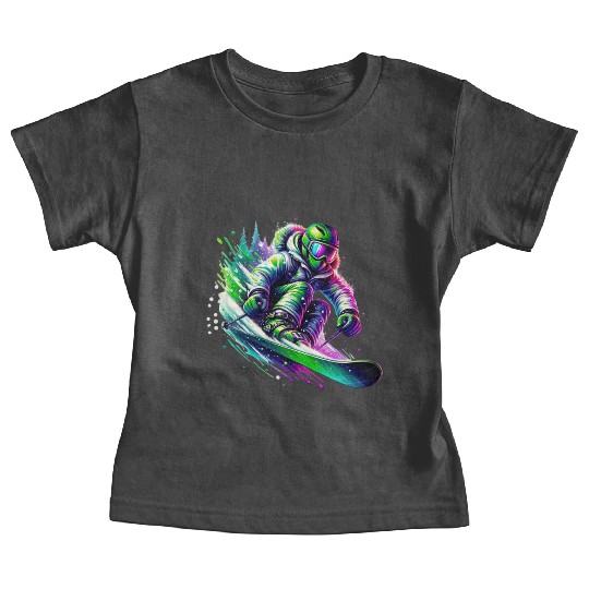 Vibrant Neon Skiing Warrior Baby Tees