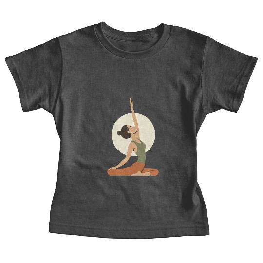 Elegant Yoga Pose Illustration Baby Tees
