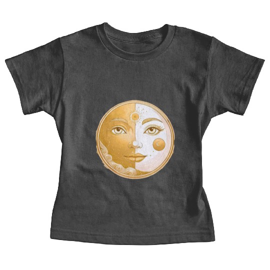 Celestial  Lunar Sun Face Art Baby Tees