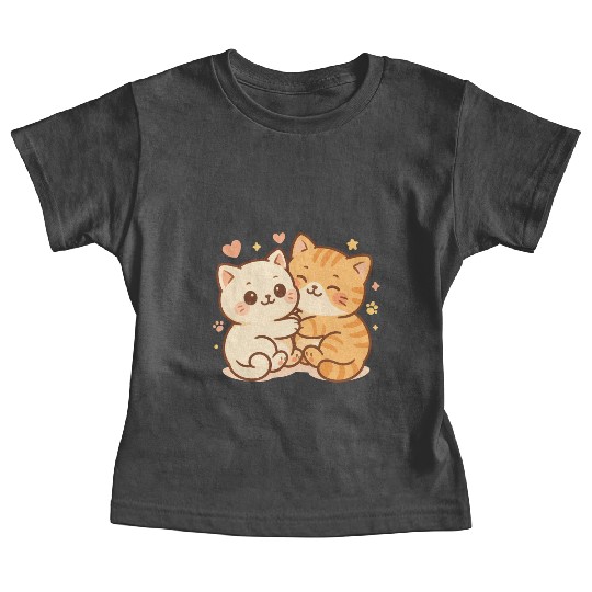 Cute Kittens Embracing Heartwarming Design Baby Tees