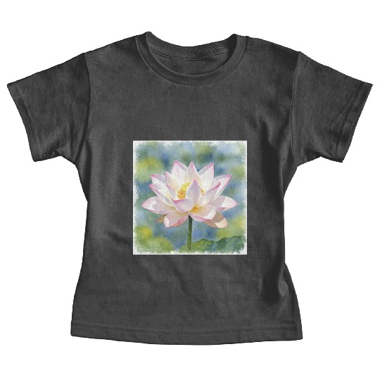 Serene Water Lily Floral Print Baby Tees