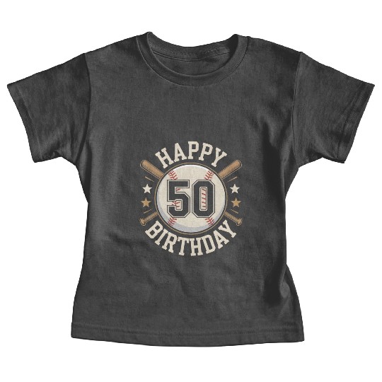 Happy 50th Birthday Baseball Gift for Men & Fans Baby Tees