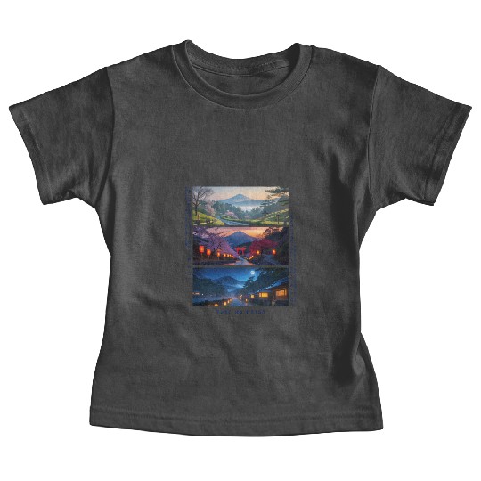 003 - Serene Mount Fuji Nightscapes Baby Tees