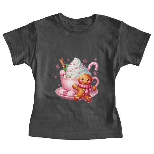 Whimsical Holiday Hot Chocolate Scene Baby Tees
