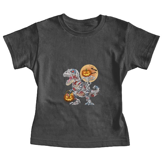 Pumpkin Skeleton Riding Zombie Mummy Dinosaur  Baby Tees