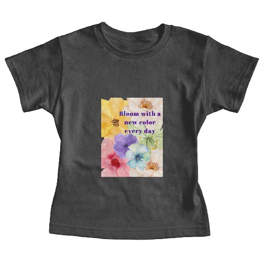 Watercolor Floral Bloom Illustration Baby Tees